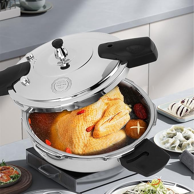 Electric Pressure Cooker,Stainless Steel Pressure Cooker,Multi Functional Cooker for Cooking Rice,Noodles,Stewing Soups,Steaming,Boiling Porridge (22CM)