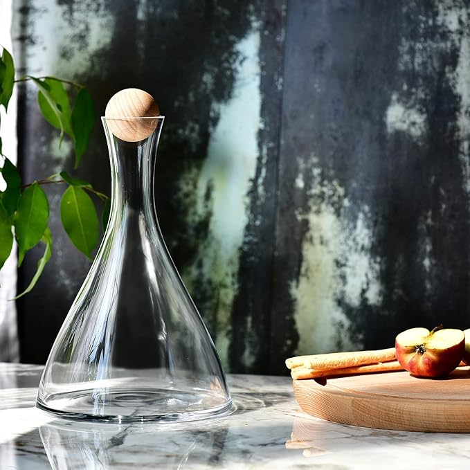 Krosno Wine Carafe Red Wine Decanter | 33.8 oz | Avant-garde Collection | Perfect for Home, Restaurants and Parties | Lead-Free Crystal Glass