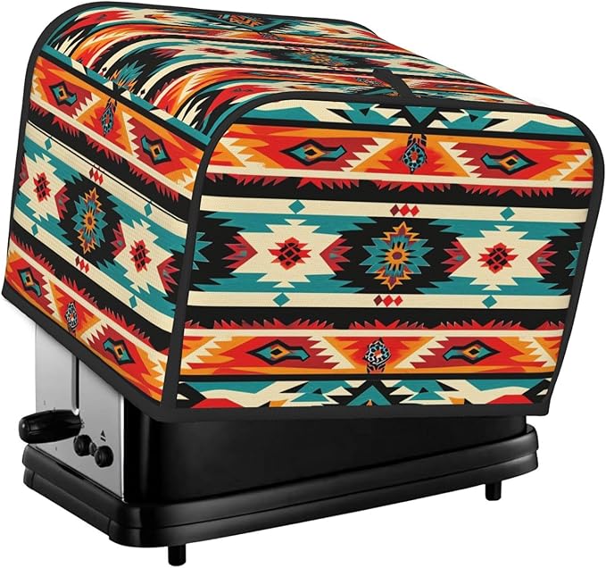 Traditional Mexican Covers for 4 Slice Toasters,Cute Country Bread Machine Cover with Handle,Washable Stain Resistant Kitchen Small Appliance Cover Dining Decor