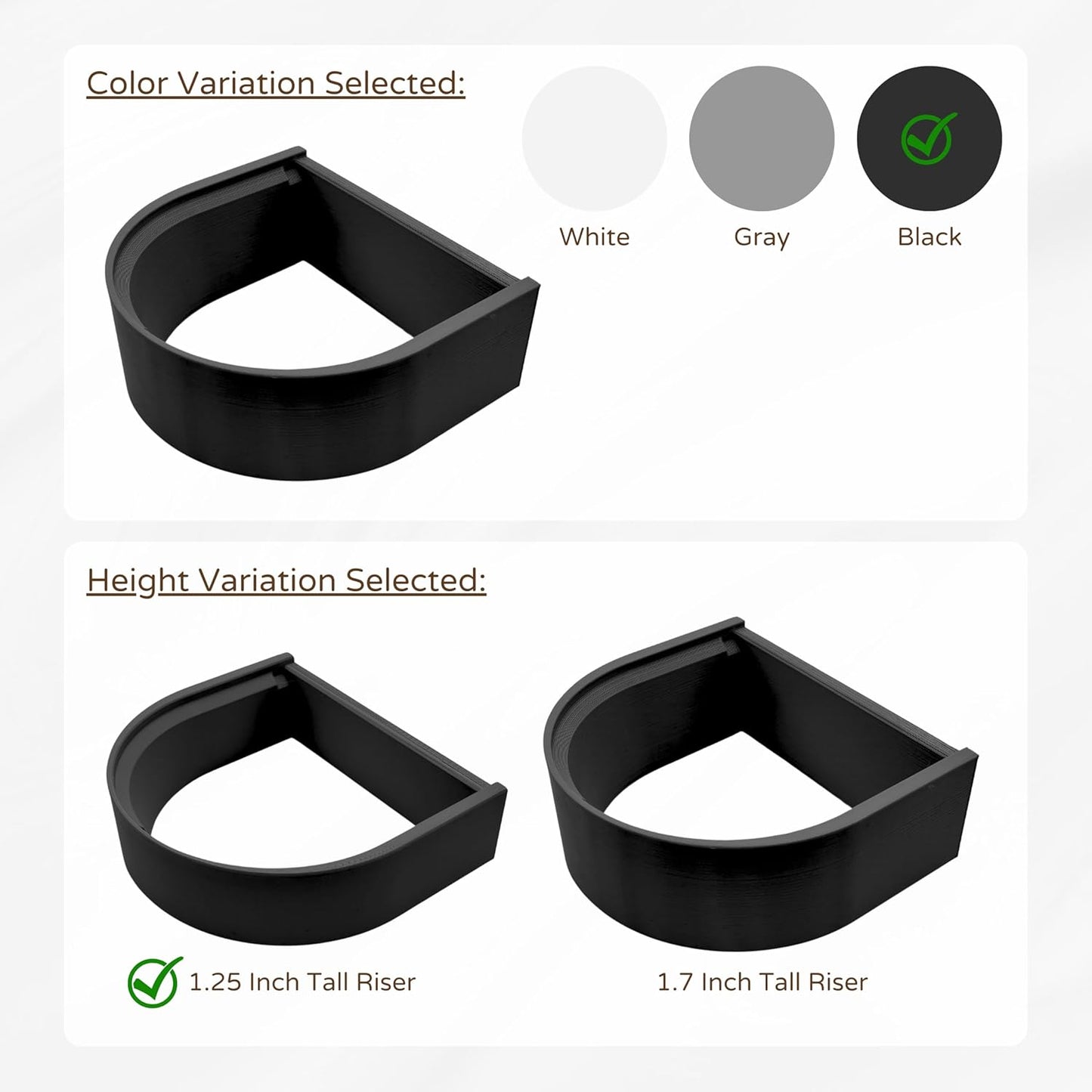 Drip Tray Mug/Cup Riser Made for the Keurig to Reduce Splashes - Riser Only (Black, K-Slim 1.25 inches Tall)