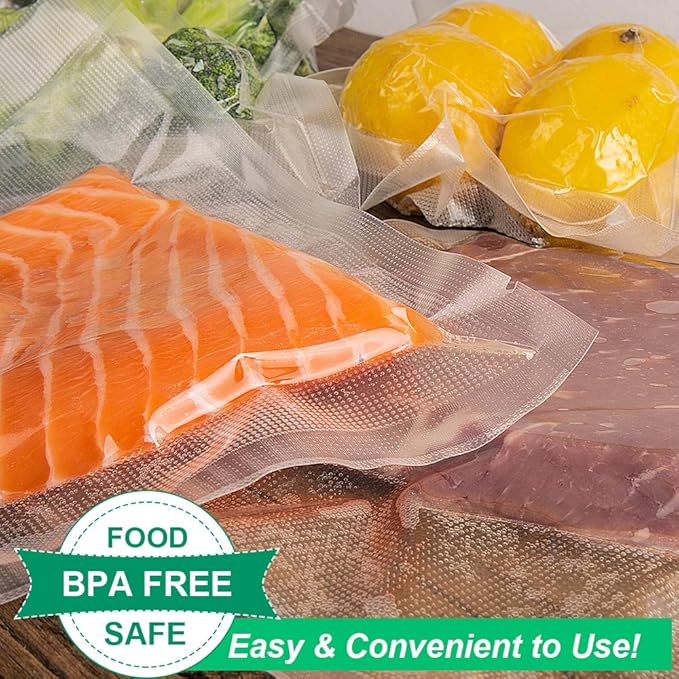 200 Pint Size 6x10Inch Vacuum Sealer Food Sealer Bags with BPA Free,Heavy Duty,Great for Vac Storage or Sous Vide Cooking