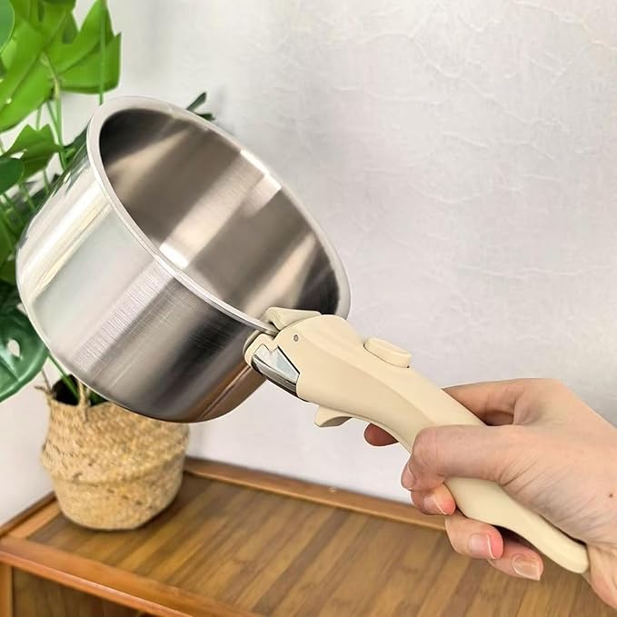 2 PC Removable Pot Handle Cream White, Universal Pan Handle, Replacement Handle for Pots and Pans, Fits All Cookware, Durable & Heat-Resistant