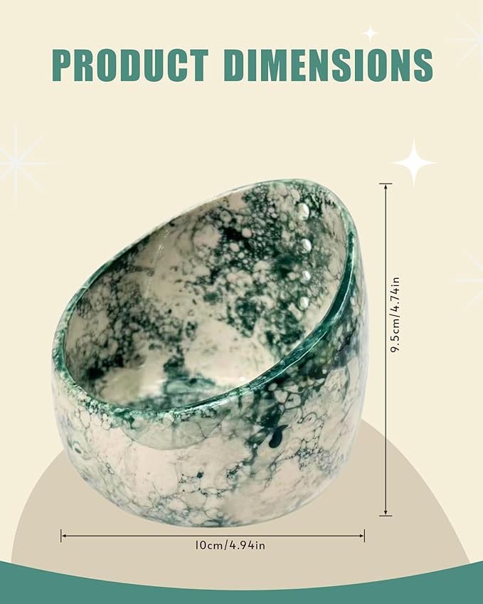Handmade Ceramic Herb Stripper Bowl – Pottery Leaf Peeling Tool for Herbs & Greens, Multifunction Kitchen Gadget for Quick Herb Stripping & Grinding (Jade Green)