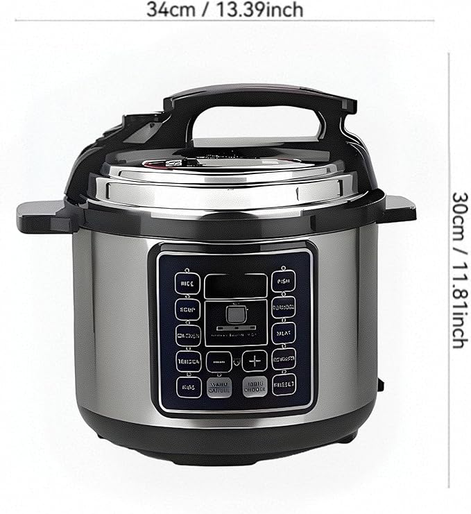 Electric Pressure Cooker, 5 Quart Stainless Steel Multi-Function Electric Cooker, Slow Cooker With 24-Hour Reservation Function, Suitable For Meat, Cake, Congee, Rice, etc., Black