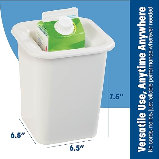 Carlisle FoodService Products CM110702 Coldmaster Carton Chiller, 1 quart Capacity, 9.38" Height, 7.06" Width, 7.06" Length, ABS, White