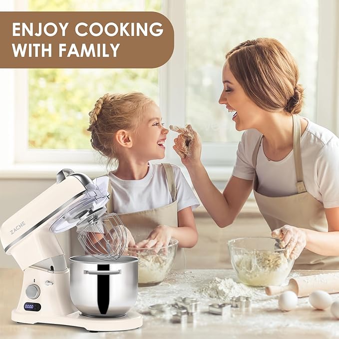 7.4QT Household Stand Mixer 800W with CSA Certified and Aluminum Die Casting, Kitchen Electric Mixer Metal Food Mixer with Stainless Steel 7L Bowl, Dough Hook, Whisk and Beater