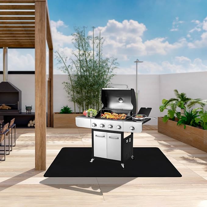 Extra Large Grill Mat 90x48 Inches – Fireproof, Waterproof & Oil-Proof Deck and Patio Protector for Outdoor BBQ