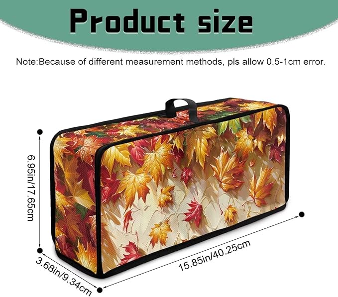 Toaster Cover 2 Slice Maple Leaf Fabric Water-Resistant Folding 2 Slice Slim Toaster Cover, Heat-Resistant Thanksgiving Protective Covers for Small Appliance