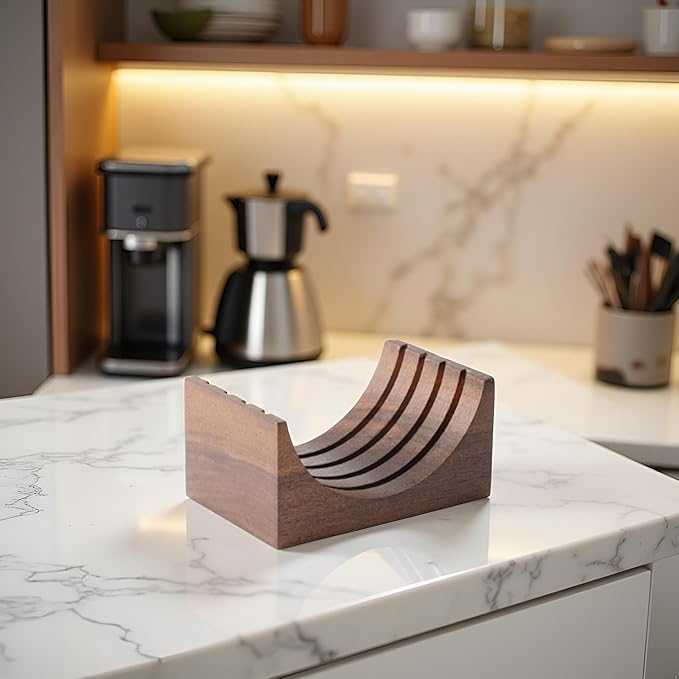 Espresso-Puck Screen Walnut-Stand Coffee Reusable Filter for Espresso-Portafilter Holder Wooden-Stand for 51/53/58mm Coffee Filter Screen Holder Coffee Machine Part Accessories