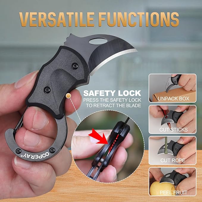 Stocking Stuffers for Men Christmas, Small Pocket Knife for Men Him Dad, Christmas Birthday Gifts, Box Cutter, EDC Gadget Keychain, Every Day Carry Folding Knife, Camping Fishing Hiking Multitool Gift