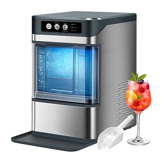 iTOMA Nugget LCE Maker Machine,Chewable Pellet Ice Machine,Self-Cleaning,One-Click Operation,for Home/Kitchen/Office/Bar Party Ice Cube Machine