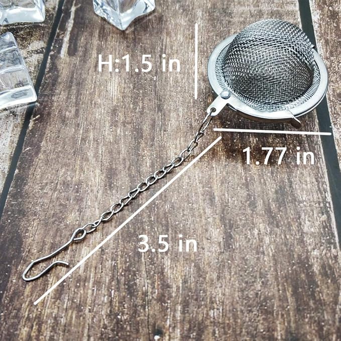 Tea Steeper, 2Pcs Mesh Tea Infuser Premium Tea Filter Tea Interval Diffuser with Extended Chain Hook for Brew Loose Leaf Tea and Spices & Seasonings