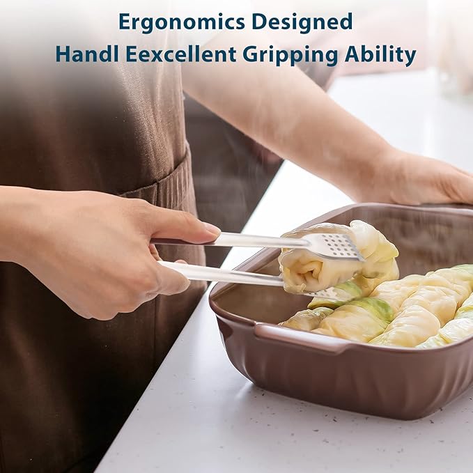 8 Pack Serving Tongs by Tcoin, 12 Inch Functional Tongs for Serving Food at Parties and Get-togethers, Versatile and Durable