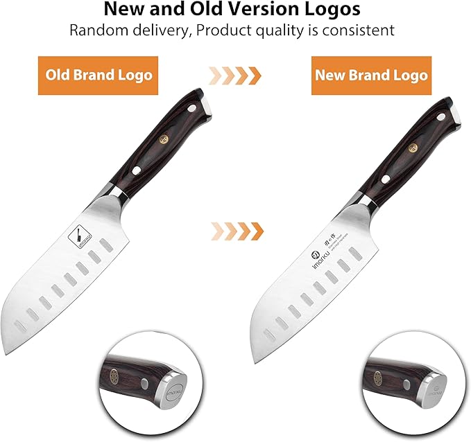 imarku Santoku Knife Chef Knife 5 inch Ultra Sharp Asian Knife Japanese Chef Knife - Japanese High Carbon Stainless Steel - Ergonomic Pakkawood Handle, Best Choice for Home Kitchen