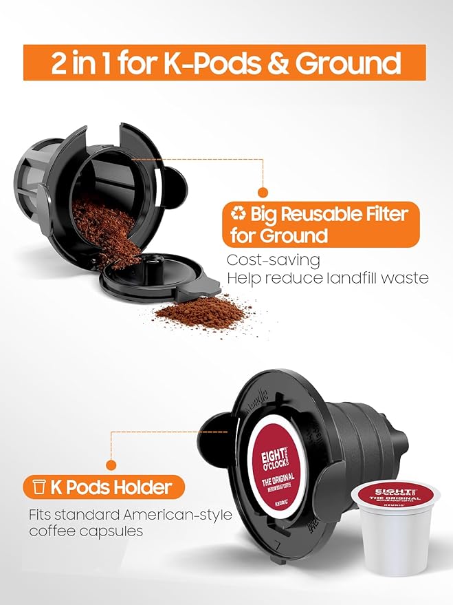 Horavie Single Serve Coffee Maker, Hot and Iced Coffee Maker for K Cup and Ground, 6 to 14 Oz Brew Sizes Single Cup Coffee Maker with Descaling Alert, Ideal for Home, Travel, RV and Dorm,Black