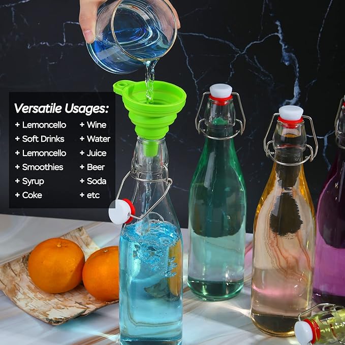 ZEBEIYU 32oz Beer Bottle,Swing Top Glass Kombucha Bottles with Stoppers for Brewing, Beverages, Smoothies, Kefir, Beer, Soda, Juicing, Kombucha, Oil, Water, Milk, Vinegar(4 Pack)
