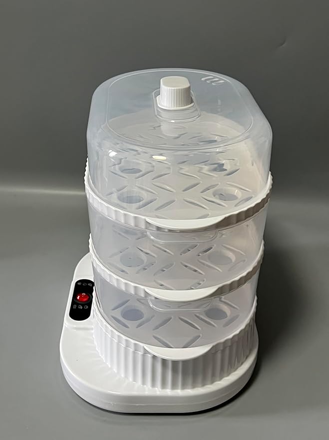Barivento Electric Food Steamers, Electric Vegetable Steamer with 3-Tier Stackable Trays, Food-Grade Food Steamer for Cooking