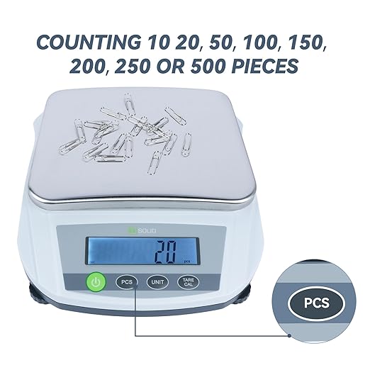 U.S. Solid Analytical Balance, 5000g/11lb x 0.01g Digital Precision Scale, Piece Counting, g/ct/oz/lb, 7.6" x 5.6" Rectangular Pan, 100-240V AC, Kitchen, Jewelry, Scientific Use
