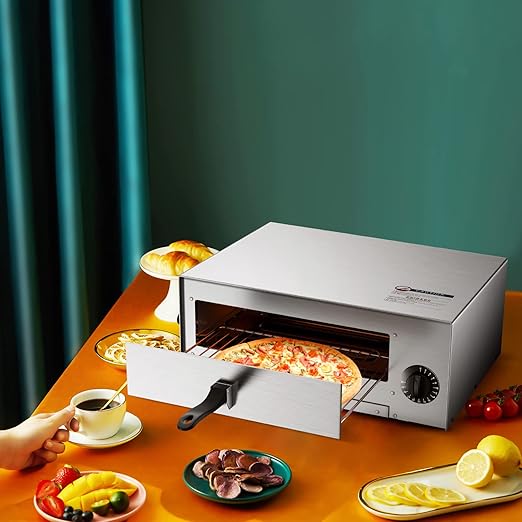 Costway Electric Oven, Stainless Steel Baker with Auto Shut-Off, Handle, Removable Tray, Countertop Pizza Maker for Kitchen & Commercial Use