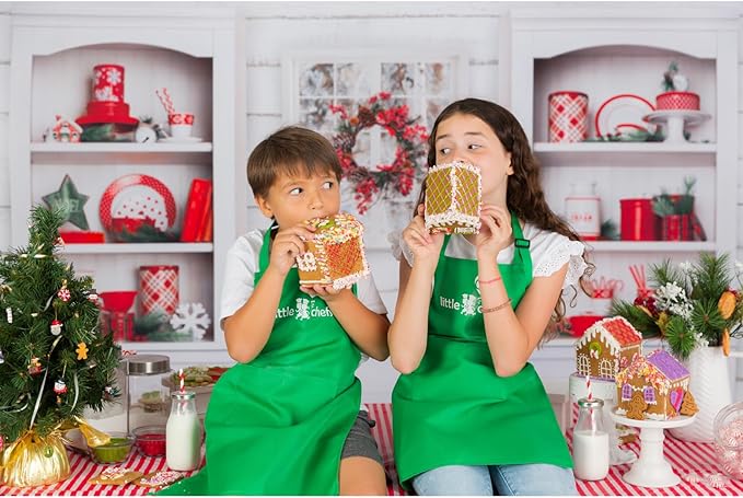 Little GF Chefs Gluten Free, Kids Gingerbread House Baking Kit, Gluten Free Certified, Allergy Friendly Christmas DIY Craft Mix, Xmas Holiday Activity, Dairy Artificial Dyes & Nut Free Vegan Non GMO