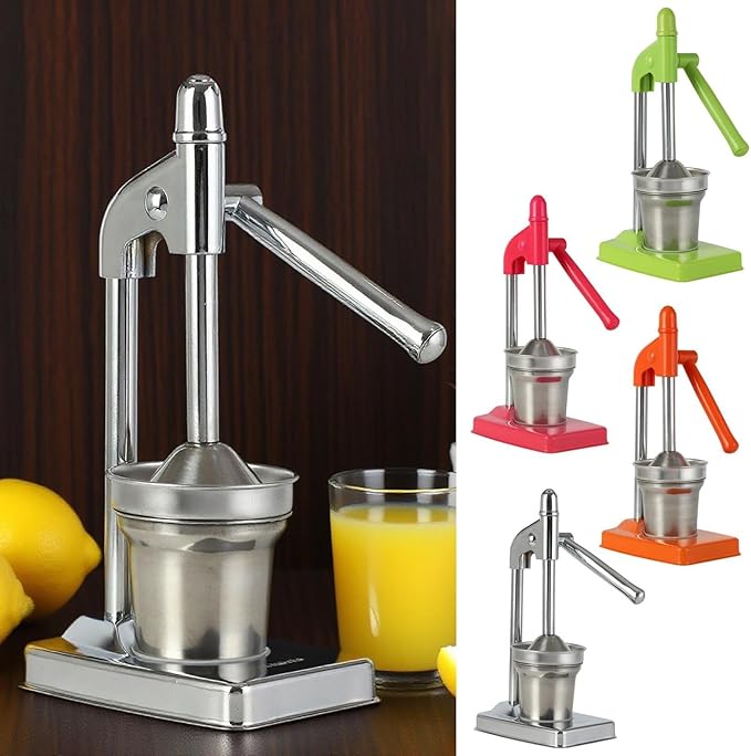 Cast Iron Hand Juicer, Manual Citrus Press, Heavy Duty Lime Lemon Orange Juicer for Fresh Juice, Easy Clean