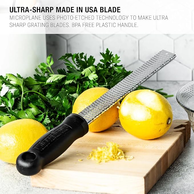 Microplane Classic Twin Pack - 12" Black Zester Grater with Surgical-Grade Stainless Steel Blade