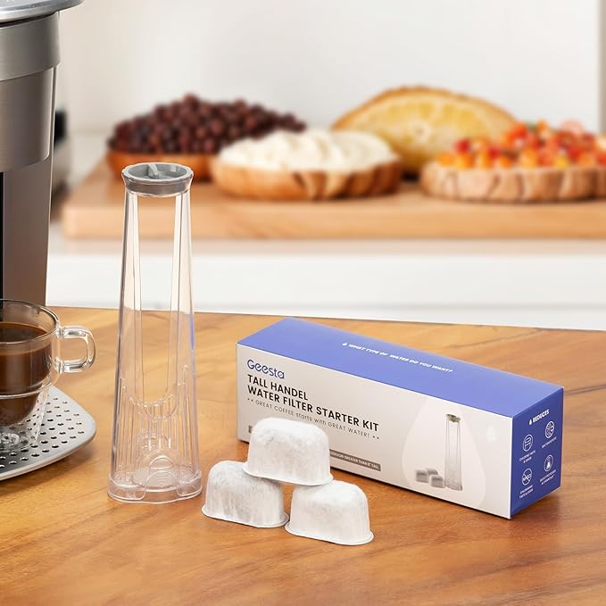 K2.0 Tall Handle Water Filter Replacement Starter Kit for Keurig 2.0 with 3 Charcoal Water Filter Cartridges