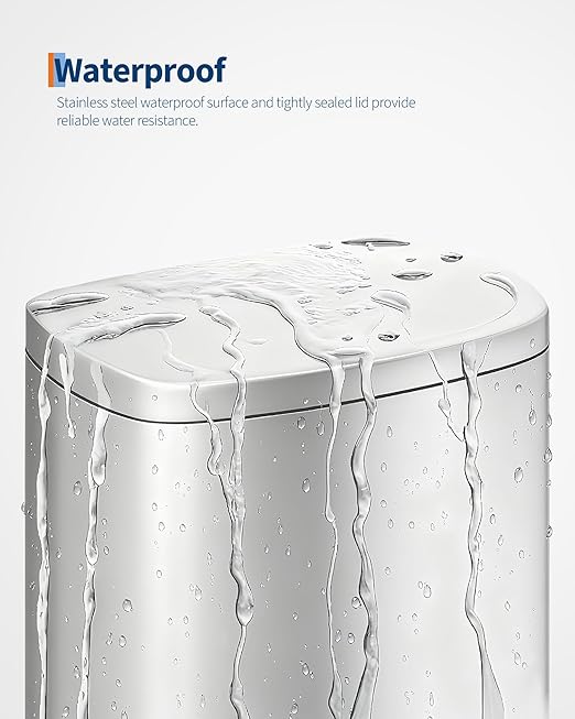 Garvee Step-on Stainless Steel Kitchen Trash Can - 13 Gal / 50 L Large Capacity, Rustproof Metal Garbage Bin with Soft Close Lid, Removable Inner Bucket & Rear Handle