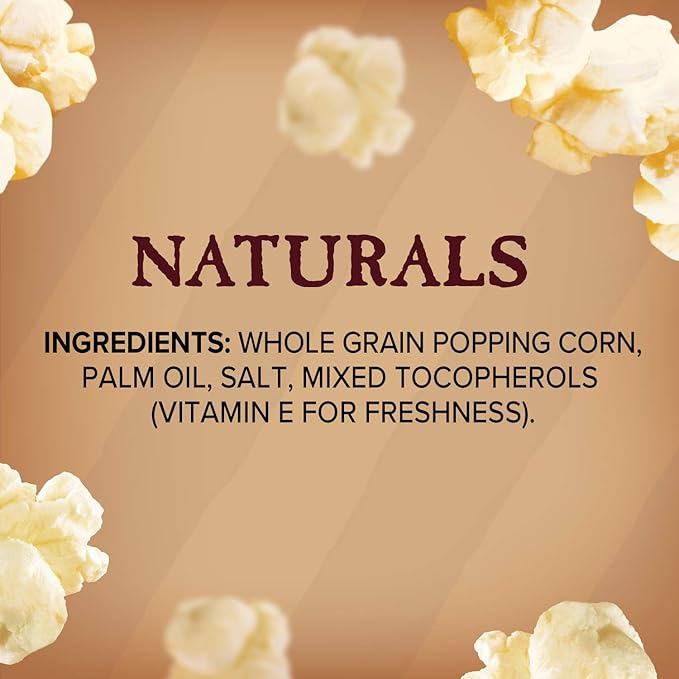 Orville Redenbacher’s Microwave Popcorn, Naturals Simply Salted Popcorn, 3g Fiber Per Serving, 3.3 oz., 6-Count