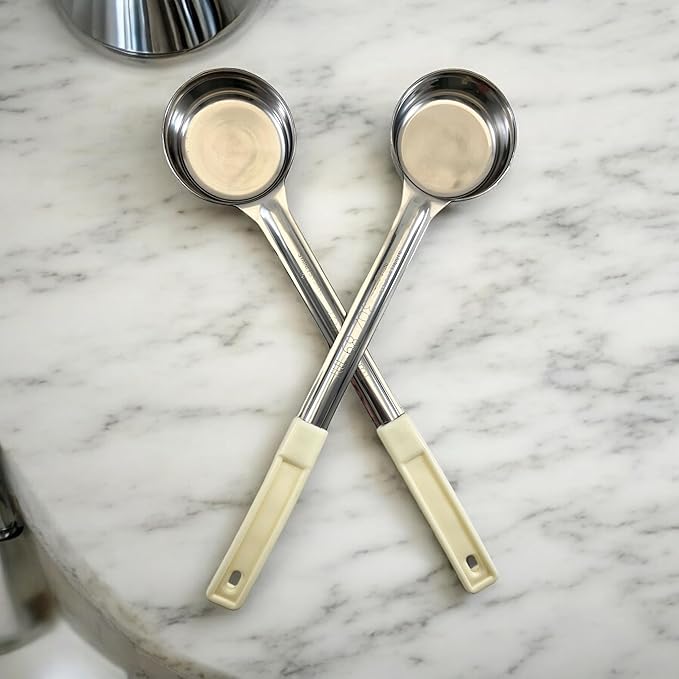 3 Ounce Solid Stainless Steel Portion Control Ladle Spoon for Measuring and Serving; Commercial Grade Serving Scoops [Pack of 12]