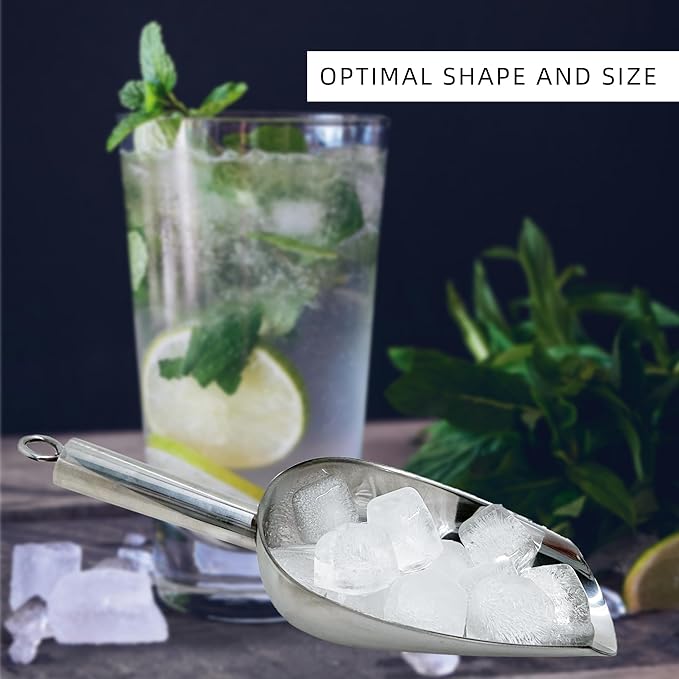 Ice Tongs With Scoop For Ice Bucket,Stainless Steel Silver Scopper,For Freezer And Kitchen