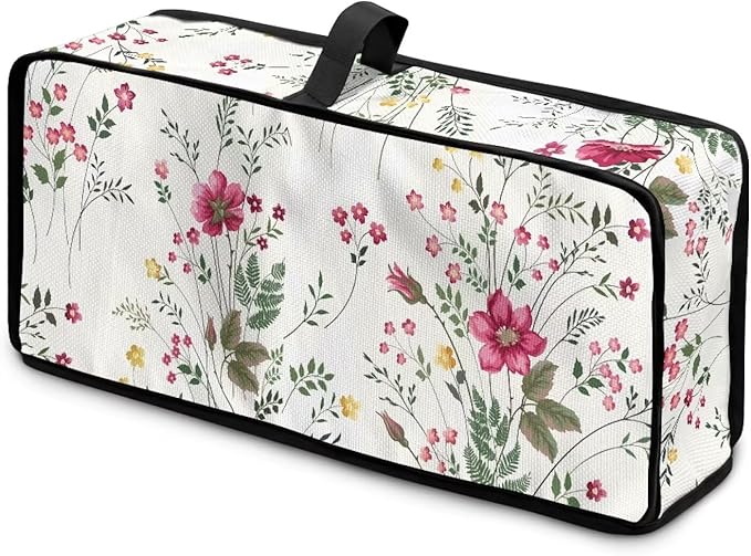 Fresh Floral Toaster Cover 2 Slice Long Slot Slim Toaster Dust Cover, Easy to Fold and Carry, Heat-Resistant Dustproof Protective Covers for Small Appliance