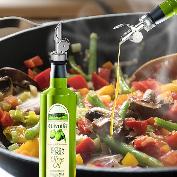 12PCS Weighted Liquor Bottle Pourers, Auto Flip Olive Oil Spout, Stainless Steel Olive Oil Dispenser Spout, Alcohol Pourer Spouts, Liquor Pourers for Suitable About 3/4" Bottle Mouth