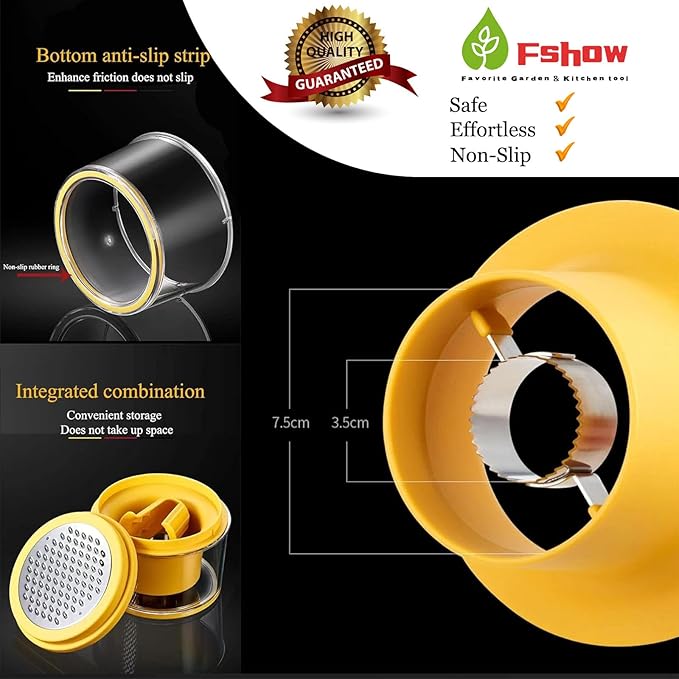Fshow Corn Cob Stripper Tool, Corn Peeler Quickly Remove Kernels From Corn