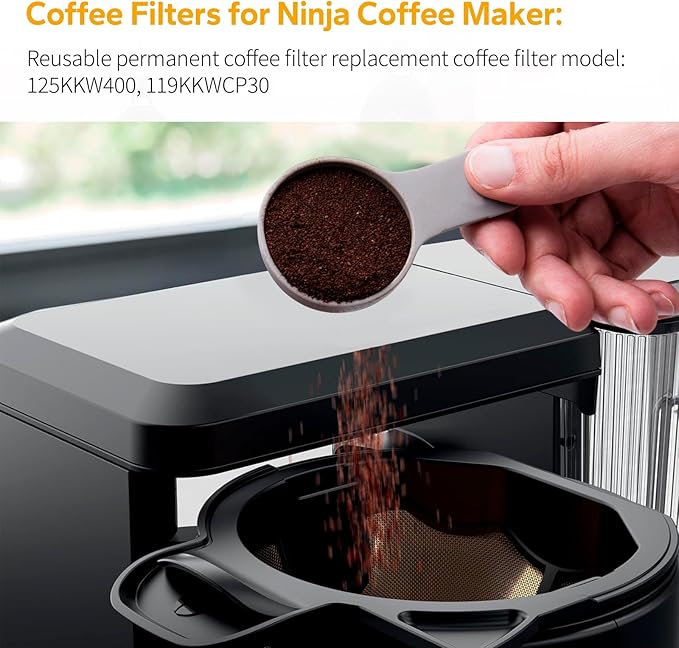 Coffee Filter Replacement for Ninja Coffee Maker - Cone Reusable Permanent Coffee Filter Compatible with Ninja Coffee Machine CM300 CM305 CM360 CM371 CM401, Replacement Parts for Ninja Coffee Maker