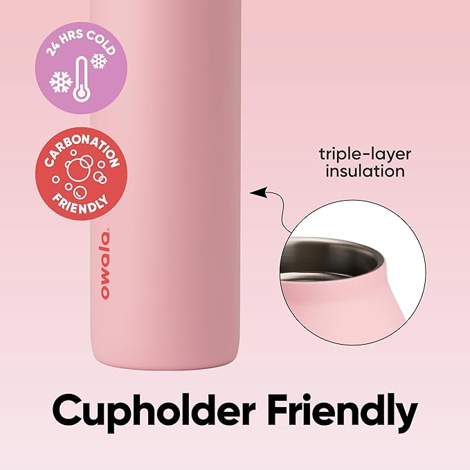 Owala FreeSip Twist Insulated Stainless Steel Water Bottle with Straw for Sports and Travel, BPA-Free, 24-oz, Confetti