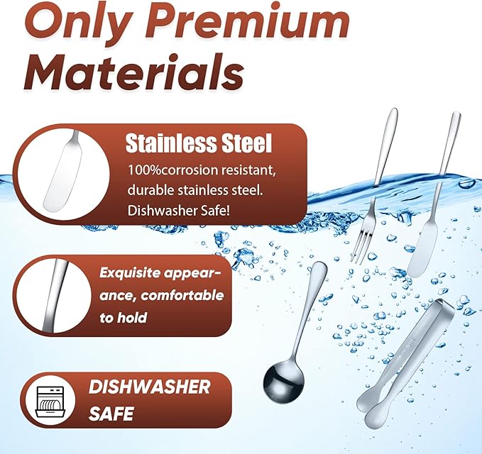 35 Pcs Cheese Butter Spreader Knives Set Charcuterie Accessories Stainless Steel Spreader Knives Charcuterie Boards Utensils Mini Serving Tongs Spoons and Forks for Pastry Making