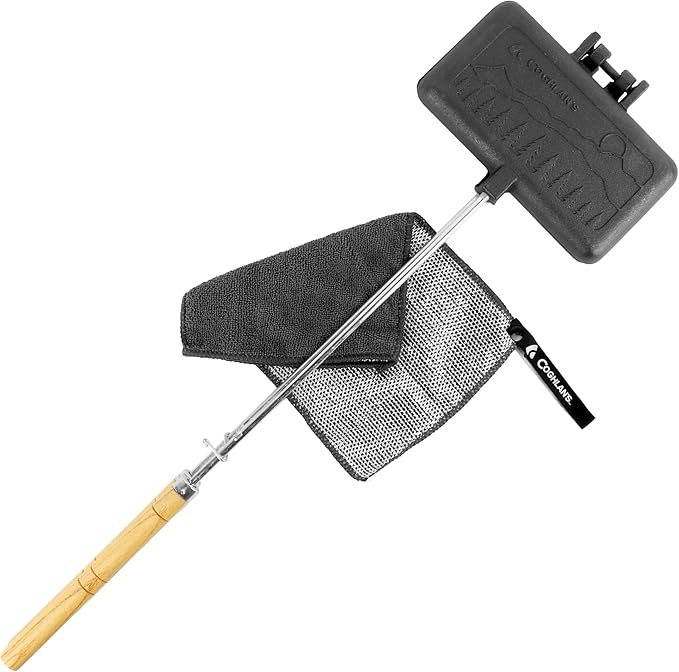 Coghlan's Cast Iron Camp Cooker - Pre-Seasoned Pie Iron Sandwich Maker with Heat-Resistant, Removable Handles, Easy-to-Clean for Toasted Pies, Grilled Sandwiches, and Meats, For Campfire Cooking