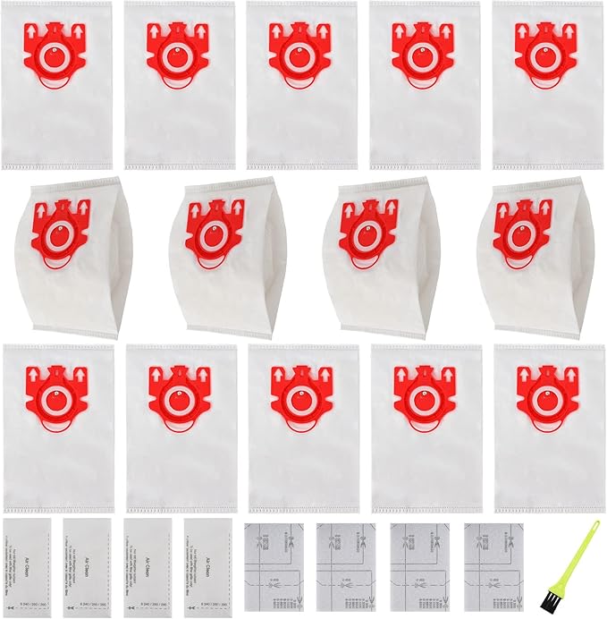 14 Packs 3D Airclean Bags Replacement for Miele FJM Vacuum Cleaner Bags,Compact C1, Compact C2, Complete C1, S241, S290, S300i, S500, S700, S4, S6 Series, Replaces Part 10123220
