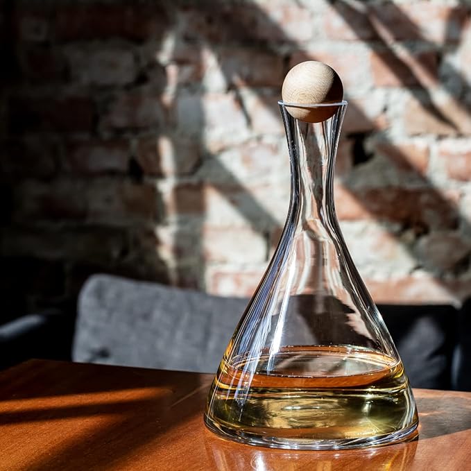 Krosno Wine Carafe Red Wine Decanter | 33.8 oz | Avant-garde Collection | Perfect for Home, Restaurants and Parties | Lead-Free Crystal Glass