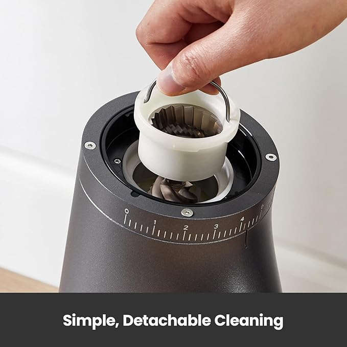 Gemilai Electric Conical Burr Coffee Grinder, Coffee Bean Grinder with Smart 60S Timer, 60 Precise Adjustable Grind Settings for Espresso, 2-12 Cup, Easy to Clean, Durable & Quiet, G9010B Grey