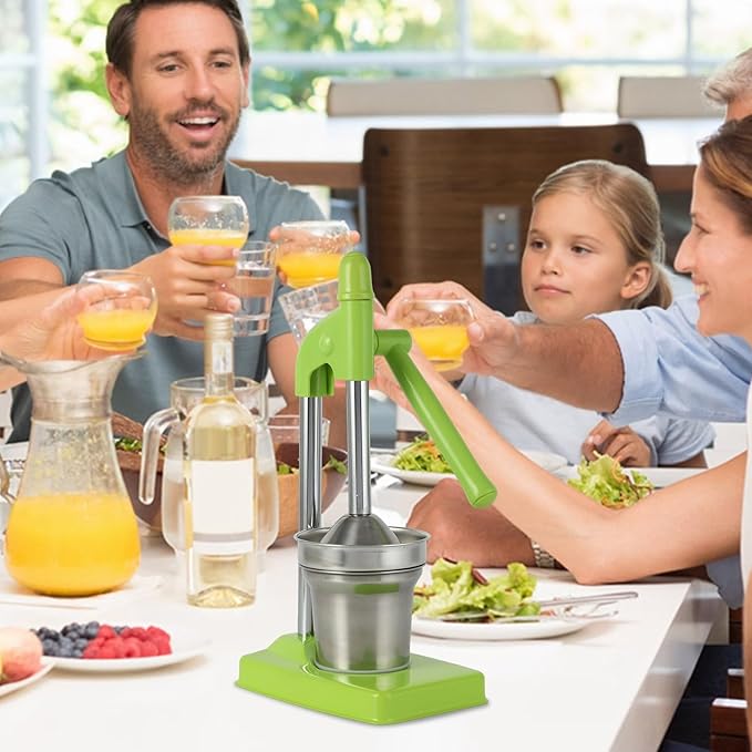 Cast Iron Juicer Hand Press, Manual Juicer Stainless Steel Lemon Squeezer Home Decor, Heavy Duty Countertop Lime Citrus Crush Machine for Fresh Lemonade Orange Juice, Easy to Clean