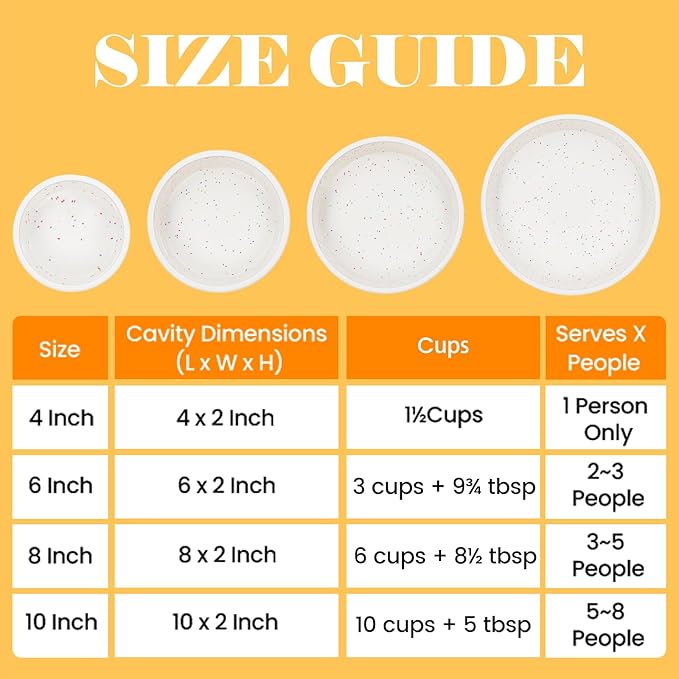 Vinino 8 Inch Silicone Round Cake Pan with Metal Reinforced Frame, Nonstick Silicone Springform Pan for Baking Suitable for Making Layers, Cheese & Chocolate Cakes