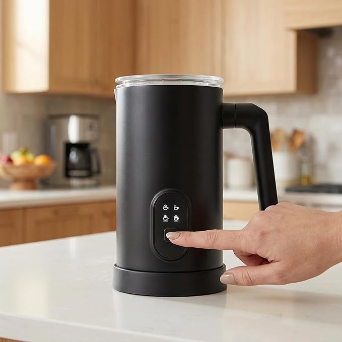 Electric Milk Frother and Steamer, 350ml 4 Modes Hot & Cold Foam Maker, 304 Stainless Steel Automatic Milk Warmer for Coffee Latte Cappuccino Macchiato, Auto Shut-Off Milk Heater for Home Kitchen