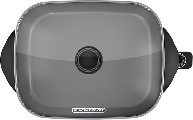 BLACK+DECKER Electric Skillet,Variable Temperature Control,Nonstick Cooking Surface,Dishwasher Safe,Tempered Glass Lid,12"x15",(Pack of 2)