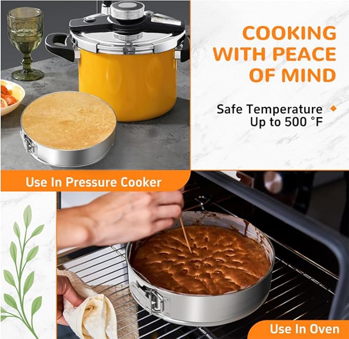 ZeroPone 7 Inch 304 Stainless Steel Springform Pan with Removable Bottom, Nonstick Round Spring Form Cheesecake Pan with 30 Pcs Parchment Paper Liners