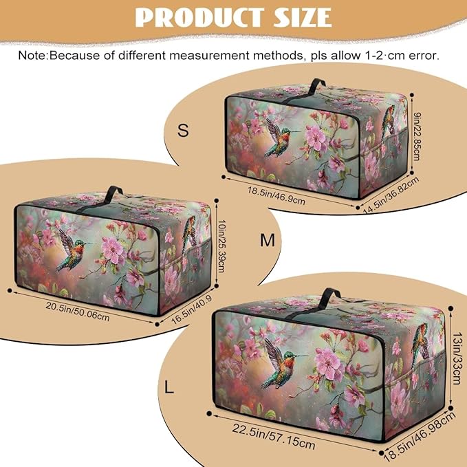 Air Fryer Toaster Oven Dust Cover Protective Microwave Oven Cover Small Appliance Protector Decorations Kitchen Accessories, S, Hummingbird Pink Flower