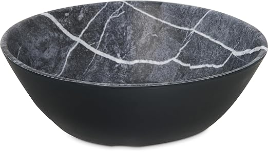Carlisle FoodService Products Ridge Reusable Plastic Bowl for Home and Restaurant, Melamine, 52 Ounces, Soapstone, (Pack of 12)