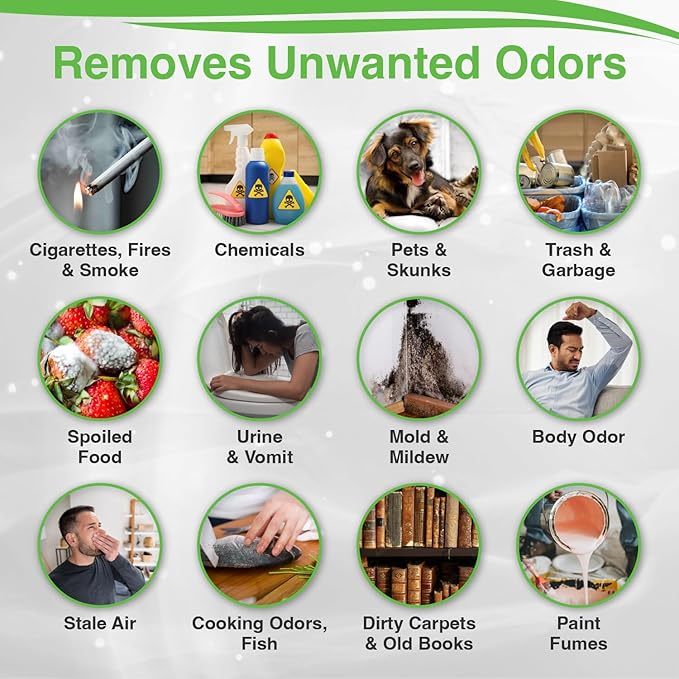 Biocide Systems Room Shocker Strong Odor Eliminator for Home & Office, Eco-Friendly Chlorine Dioxide Odor Bomb for House Interior Up to 400 Square Feet of Floor Space (2-Pack)