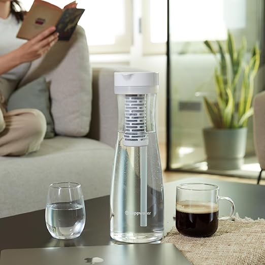Tappwater Premium Water Filter Pitcher PitcherPro with SMR - 1,45L Glass Water Pitcher, Instant Filtration with Added Essential Minerals, removes limescale and +80 substances, Elegant Design